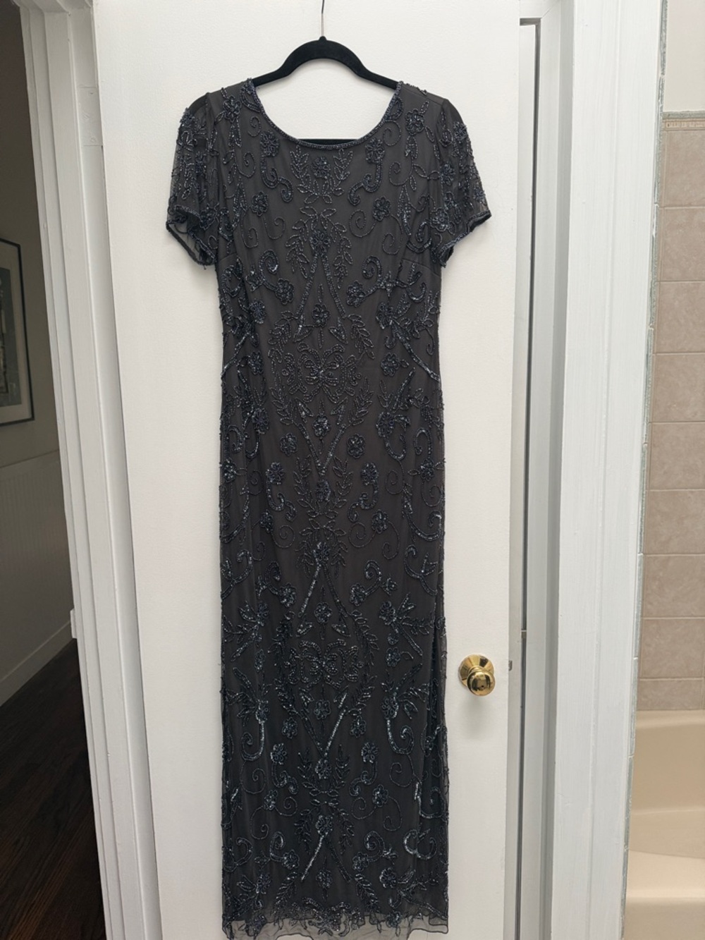 💎BHLDN💎 Embellished Dark Gray Maxi Dress